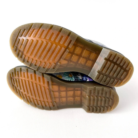 DR. MARTENS | Pascal Paint Slick Backhand Purple White Floral Drip Boots US 7 - Picture 11 of 13